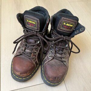 Dr. Martens Industrial Leather Steel Toe Slip Resistant Work Boots Women Size 7